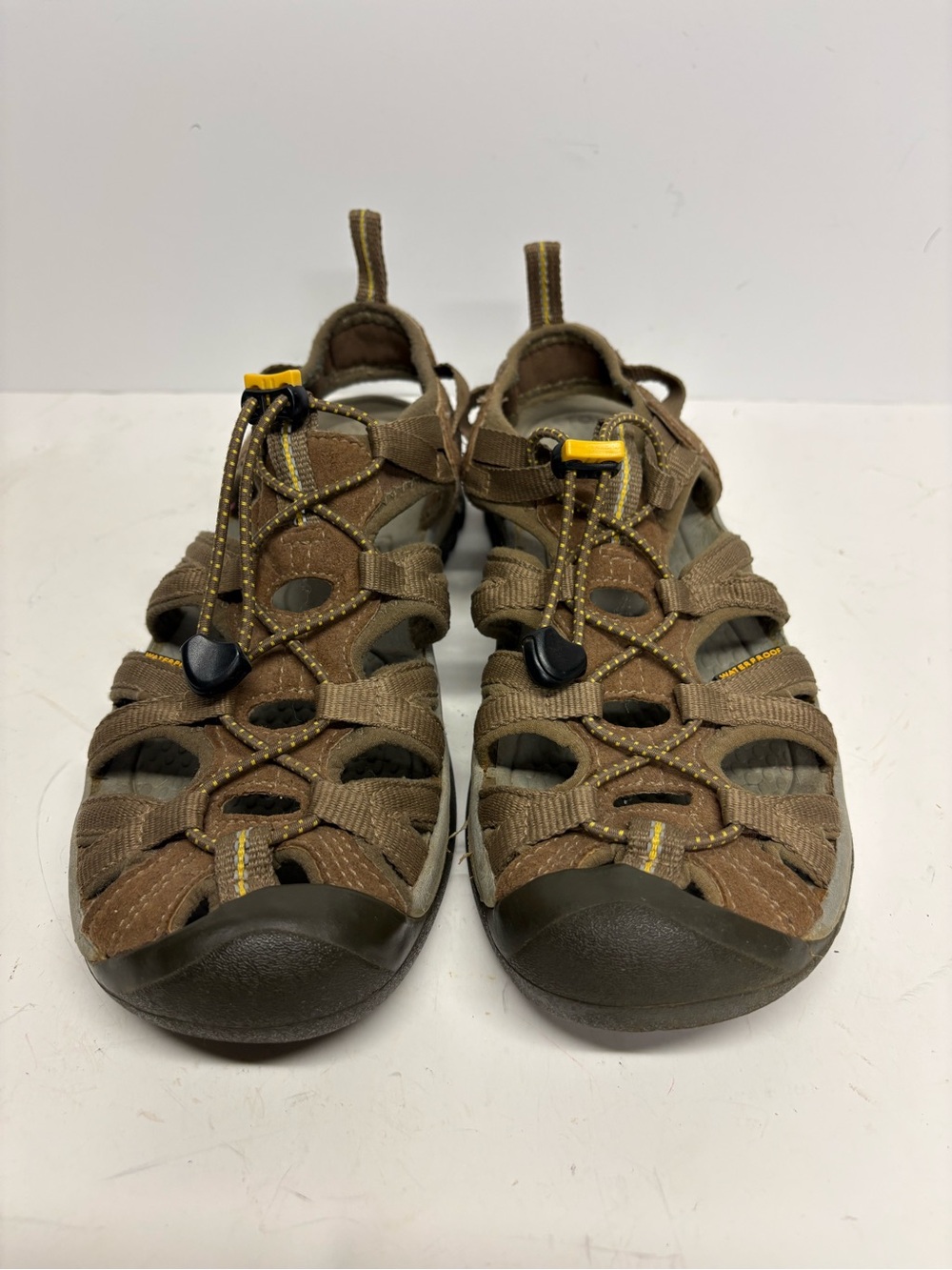 KEEN Womens Whisper Brown Outdoor Sport Sandals Rubber Toe Bungee Lace 7.5 - Picture 4 of 12
